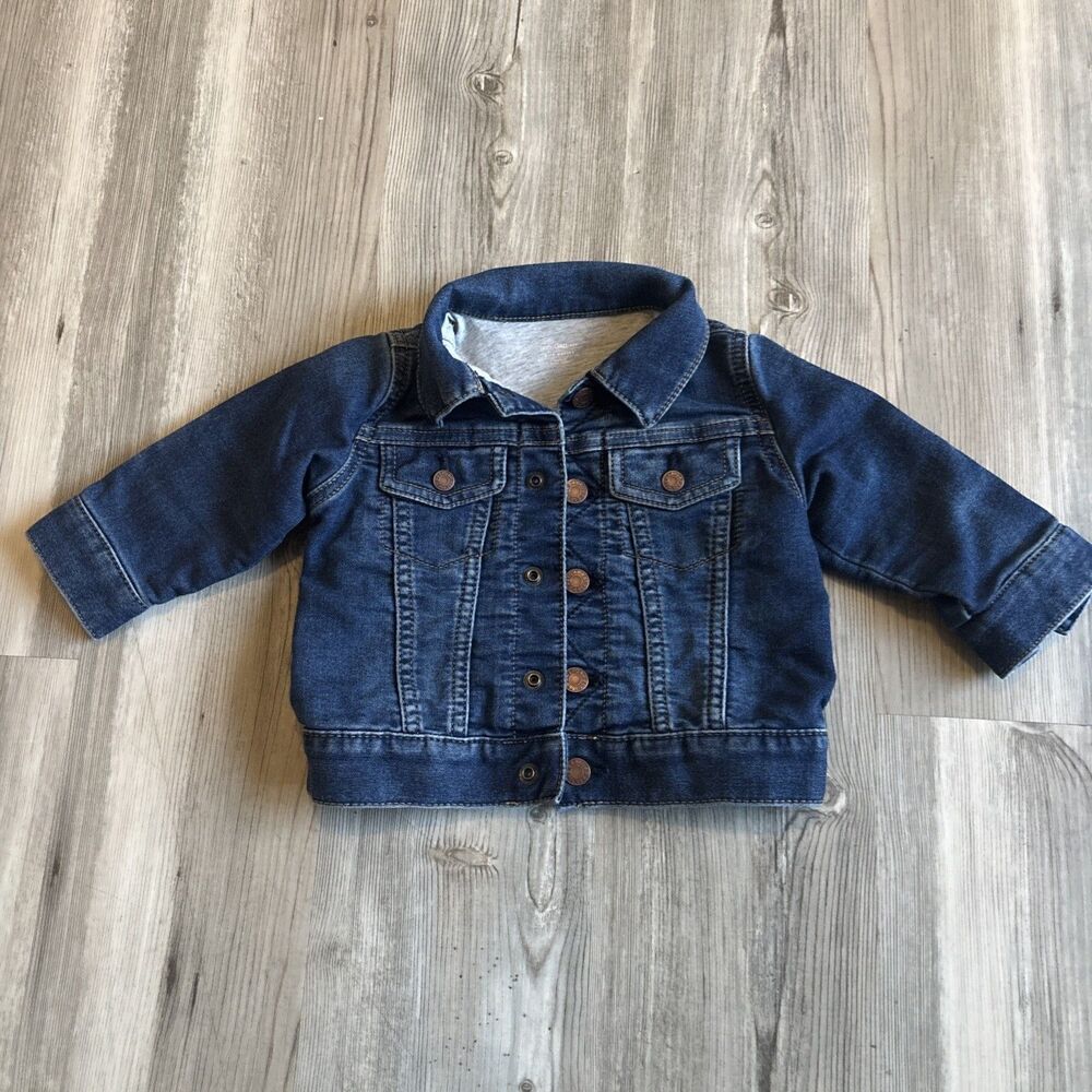 Vintage Baby GAP Denim Jean Jacket 6 - 12 Months Unisex Infant Lined Snap Front